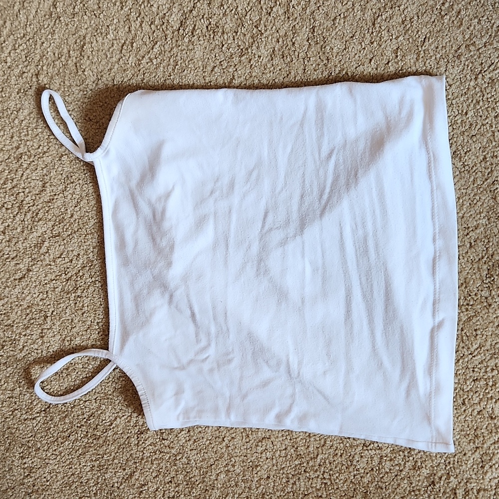 XS White Spaghetti-Strap Tank (Good Coverage!)